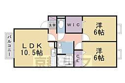 ヴィルヌーブ今里 1階2LDKの間取り