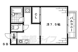 近鉄京都線 近鉄丹波橋駅 徒歩2分の賃貸アパート 2階1Kの間取り