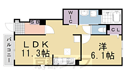 JR山陰本線 園部駅 徒歩32分の賃貸アパート 1階1LDKの間取り