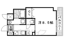 京阪本線 龍谷大前深草駅 徒歩8分の賃貸マンション 5階1Kの間取り
