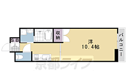 阪急嵐山線 上桂駅 徒歩8分の賃貸マンション 4階1Kの間取り