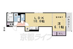 阪急京都本線 桂駅 徒歩14分の賃貸アパート 2階1LDKの間取り