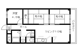 京都市営烏丸線 くいな橋駅 徒歩4分の賃貸マンション 7階3LDKの間取り