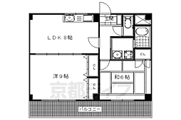 パルシティ久我 2階2LDKの間取り