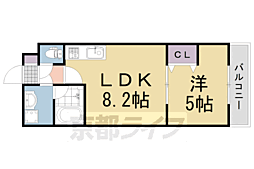京阪本線 伏見桃山駅 徒歩4分の賃貸マンション 3階1LDKの間取り