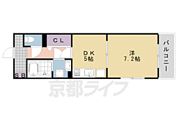 阪急京都本線 桂駅 徒歩28分の賃貸マンション 1階1DKの間取り