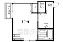 京阪本線 伏見稲荷駅 徒歩3分の賃貸アパート 2階1Kの間取り