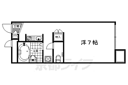 レオパレスシェルクール 1階1Kの間取り