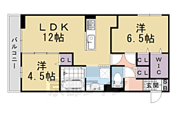 ウチカイトＷ 1階2LDKの間取り