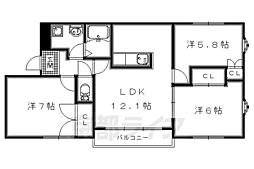 ラヴェイル京都 3LDKの間取図画像