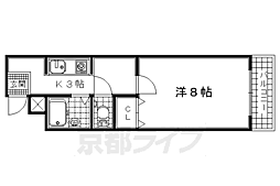 リバーヒルズ 1Kの間取図画像
