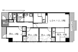 パデシオン宇治木幡 4LDKの間取図画像