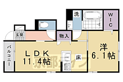 カルムベルフルール 1LDKの間取図画像