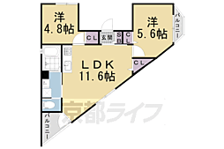 セレーナ北大路 2LDKの間取図画像