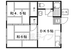 マンション竹葉二棟 2DKの間取図画像