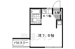 プレアール滋賀追分 ワンルームの間取図画像