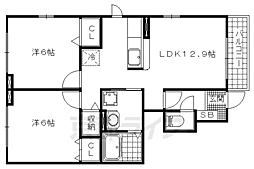 シャルマンコピーヌ 2LDKの間取図画像