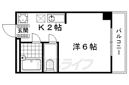 メゾンブランシュ 1Kの間取図画像