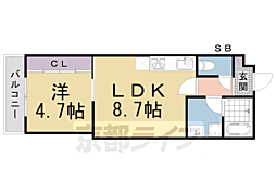 R-Grants東山泉涌寺 1LDKの間取図画像