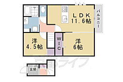 Livra紫竹 2LDKの間取図画像
