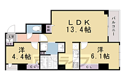 Mare京都一条 2LDKの間取図画像
