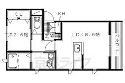アルヴィータ 1LDKの間取図画像