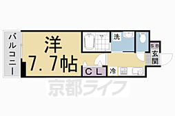 ブランメゾン帷子ノ辻 1Kの間取図画像