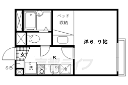 レオパレス北野 1Kの間取図画像