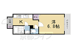 グリシーヌ京都西院 1Kの間取図画像