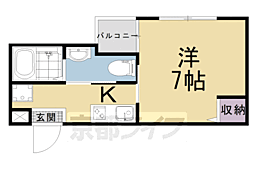 オリエント五条坂 1Kの間取図画像