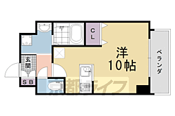 レスペランス西小路 ワンルームの間取図画像