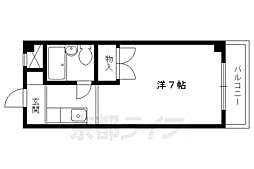 一条グリーンハイツ 1Kの間取図画像