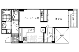 ポレール北山 1LDKの間取図画像