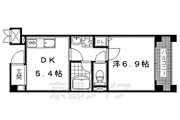パインフィールド洛東 1DKの間取図画像