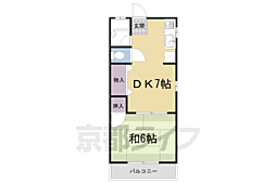 寺田ガーデンハイツ 1DKの間取図画像