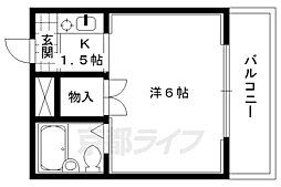 コットンハウス95 1Kの間取図画像