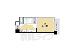 スワンズ京都二条城北 1Kの間取図画像