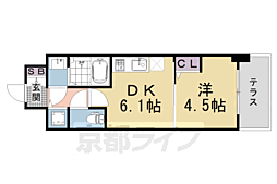 CREST TAPP京都太秦天神川dexII 1DKの間取図画像