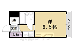 ライオンズマンション京都烏丸 1Kの間取図画像