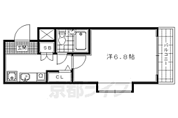 デトム・ワン烏丸鞍馬口パート2 1Kの間取図画像