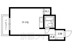 メゾンドリュート ワンルームの間取図画像