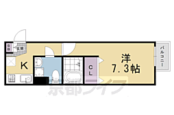 A・CORSO太秦 1Kの間取図画像