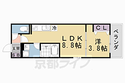 フォレ山科 1LDKの間取図画像