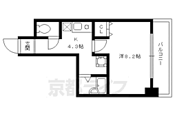 アティ今出川 1Kの間取図画像