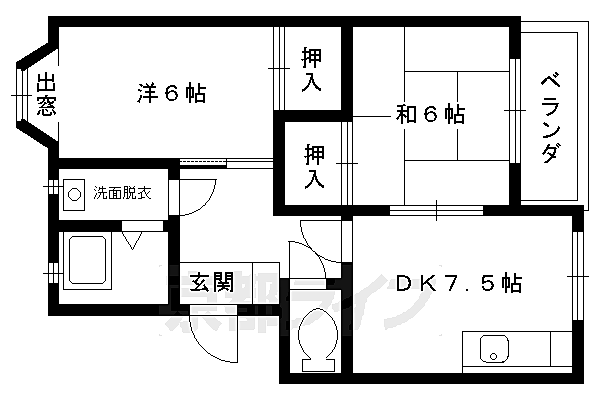 コーポ春田 203｜京都府向日市物集女町御所海道(賃貸マンション2DK・2階・44.67㎡)の写真 その2