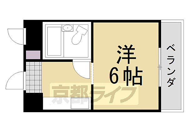 マルカクカウンタックハイツ 101｜京都府京都市西京区大枝沓掛町(賃貸マンション1K・1階・18.34㎡)の写真 その2