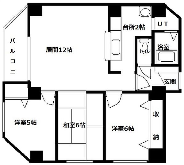 サントアリオデ藻岩 101｜北海道札幌市南区川沿一条２丁目(賃貸マンション3LDK・1階・74.72㎡)の写真 その2