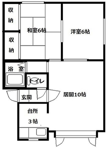 山の手ハイツ 102｜北海道札幌市南区石山二条２丁目(賃貸アパート2LDK・1階・50.07㎡)の写真 その2