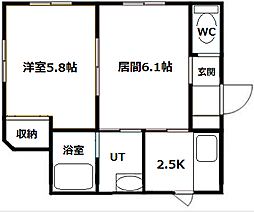 ファイン豊平公園 1DKの間取図画像