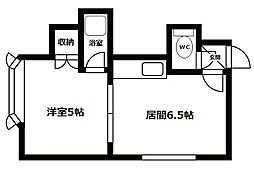 ルミエールジュノンB 1DKの間取図画像